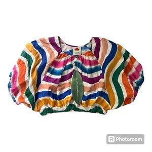 Farm Rio Dancing Stripes Crop Top